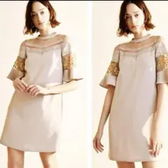 【新品・未使用】　Lilly brown ❤︎ フラワー刺繍ミニワンピース