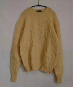 ◎polo ralphlaurenイエローニットレモンイエロー ウールニットXL