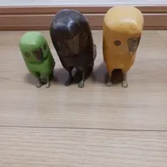 鳥の形の彫刻オブジェ3体セット
