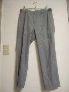 グレー チェック柄 カジュアルパンツ ウエスト64-70cm