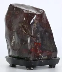 蔵出】特大 8kg 赤ジャスパー 碧玉 鑑賞石 磨き石 観賞用 原石 台座付