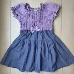 【美品】any FAM チェック柄ワンピース 100-110