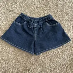 moujonjon デニムハーフパンツ 120cm リボン