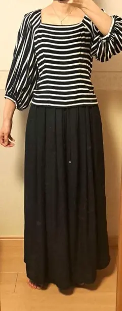 バナナリパブリック　ストライプ 五分袖 トップス Sサイズ　夏