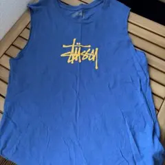 レア　Stussy タンクトップ 古着 ブルー　ノースリーブ　S