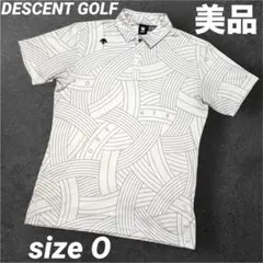美品　デサントゴルフ　半袖　ポロシャツ　総柄　ホワイト　ストレッチ　メンズ　Oのサムネイル