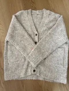 JAVAベージュ ニットカーディガン ボタン付き