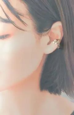 天然石　淡水パール　イヤーカフ　ハンドメイド　アクセサリー