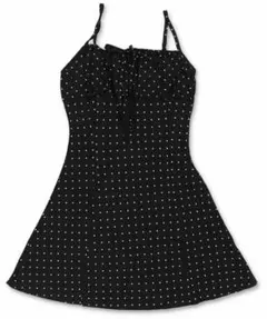 SPINNS リボン ミニキャミワンピース サテン 水玉 Y2K 森ガール