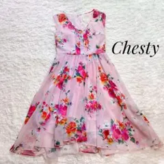 Chesty　チェスティ　花柄　ノースリーブ　ワンピース　ピンク　総柄のサムネイル