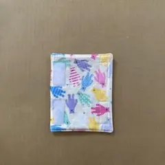 ハンドメイド　水筒肩紐カバー　くま　オレンジ　チェック