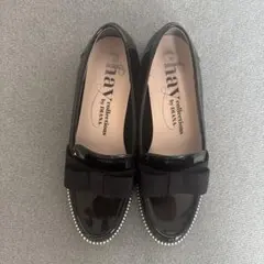 chay collections 黒　ブラック　パール　ローファー　23cm