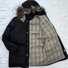 BURBERRY BLACK LABEL ホース刺繍 ノバチェック ダウンコート