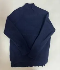 【UNIQLO】【+J】ウール100% ケーブルニット ハイネック ネイビー