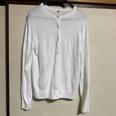 ユニクロ UVカットクルーネックカーディガン（長袖） ホワイト