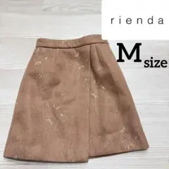 rienda ブラウン刺繍ミニスカート　ベージュ　レース