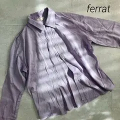 美品❣　ferrat　シャツ　ブラウス　長袖　紫　パープル　綿　コットン
