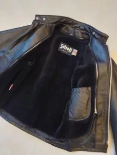 【美品】Schott 641 立ち襟シングルライダースジャケット　ボアライナー付