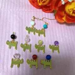 天然石のニャンコピアス☆ぽんぽこ たぬち屋