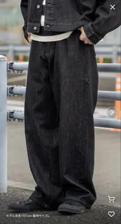 FCTY. ストレートデニムパンツ　ブラック