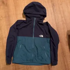 The North Faceフード付きコンパクトジャケット ネイビー/ターコイズ