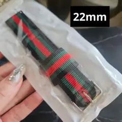 22mm ストライプバンドナイロンクイックリリース