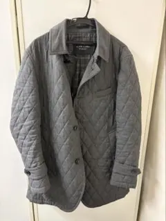 バーバリーブラックレーベル キルティングコート ノバチェック 灰 XL