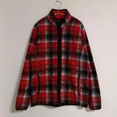 ユニクロ マイクロフリース ジャケット チェック柄/フルジップ/メンズ Ｌサイズ