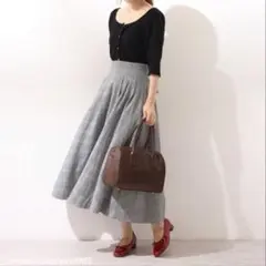 【使用回数3回】NICE CLAUP スカート チェック美シルエットスカートのサムネイル
