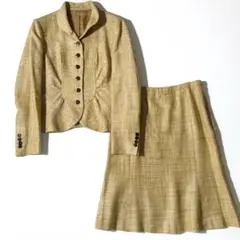 レリアン セレモニー スーツ セットアップ リネン シルク 11号 スカート