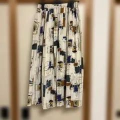 【美品】OLIVE des OLIVE 総柄 ロングフレアスカート Fのサムネイル