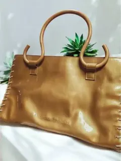 Samantha Thavasa ゴールド エナメル トートバッグ