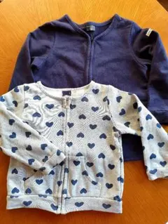 秋冬用　しっかり生地　フードなし　トレーナー　ジャンパー　2枚セット　110