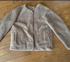 ボアフリースクルーネックカーディガン　ユニクロ