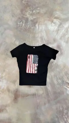 y2k オフショルダーTshirt
