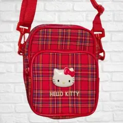 サンリオ ハローキティ チェック柄 ショルダーポーチ バッグ 平成 レトロ