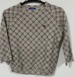 BURBERRY BLUE LABEL 七分袖 全面ノバチェック ホースロゴ