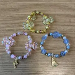 プリンセス風　カラフルブレスレット3個セット