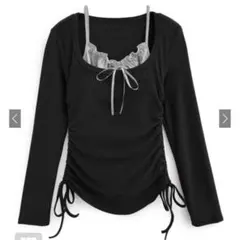 フリルリボンキャミソールメドロストトップスアンサンブル ac2472 GRL