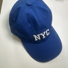 青 NYC刺繍 ベースボールキャップ