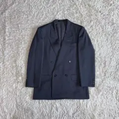 90s 高島屋 ウール100% ダブルジャケット チャコール 短丈 ボックスのサムネイル