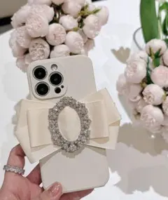 新品 iPhone 16ケース リボンビジュー  キラキラ高級感 量産型 地雷系