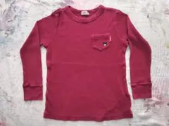 DOUBLE.B ワインレッド 長袖ワッフルカットソー 120