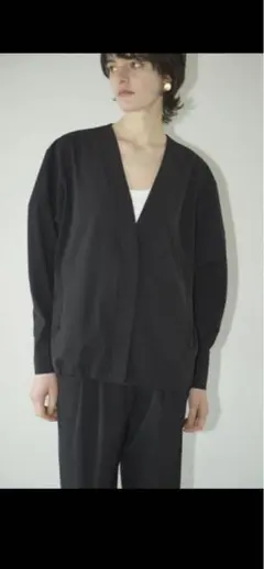 DRAWER ドゥロワー FALL2 スタンドカラーブラウス シャツ ブラウン