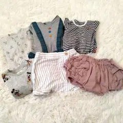 子ども服 70cm まとめ売り6点 ユニクロ アプレレクール 洗い替え 女の子のサムネイル
