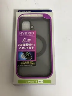 【新品未使用】ELECOM iPhone 16用 ハイブリッドケース スタンド付