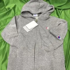 Champion グレー フード付きジップアップパーカー裏毛100cm新品