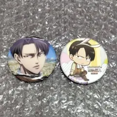進撃の巨人☆缶バッジ☆リヴァイ☆２個セット♪♪