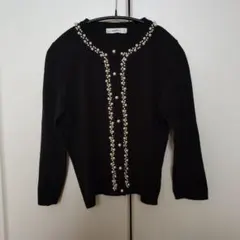 ZARA ブラック カーディガン パールボタン