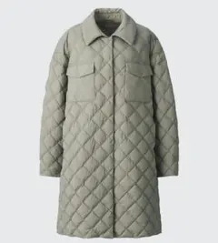 UNIQLO:C パフテックオーバーサイズキルトコート　カーキ　L